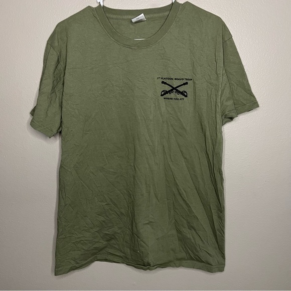 Fruit of the Loom US Army 1st platoon, bravo troop tshirt Large mq - Picture 1 of 4